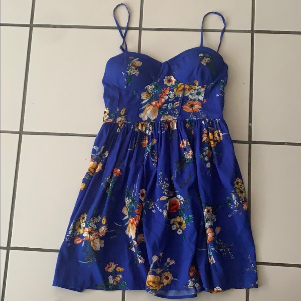 Blue floral summer dress